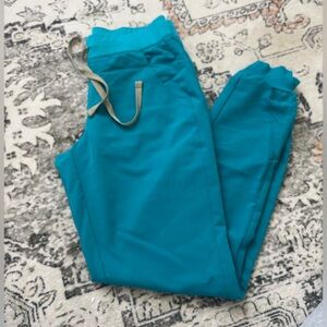 Figs teal jogger scrub pants